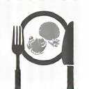 Icona di un piatto e posate per ricette salutari