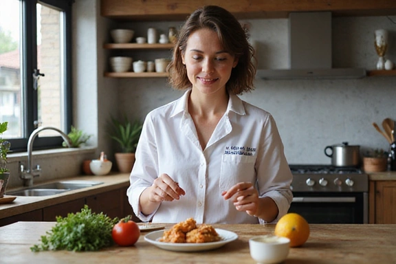 Nutrizionista che spiega un piano alimentare a un cliente online