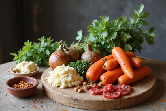 Tavolo con ingredienti freschi italiani per una dieta sana